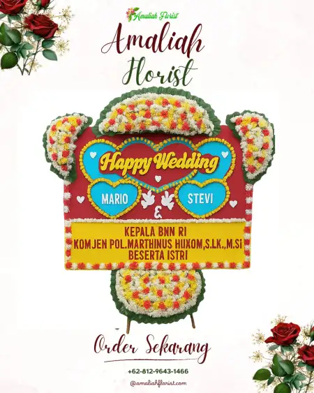 Papan Bunga Pernikahan Besi